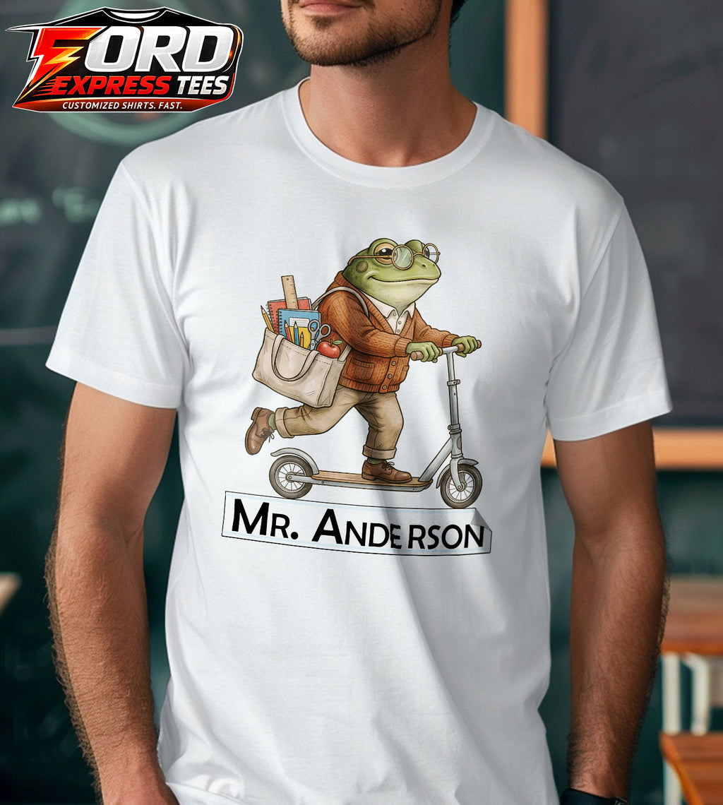 Custom Name Teacher Frog Graphic Tee