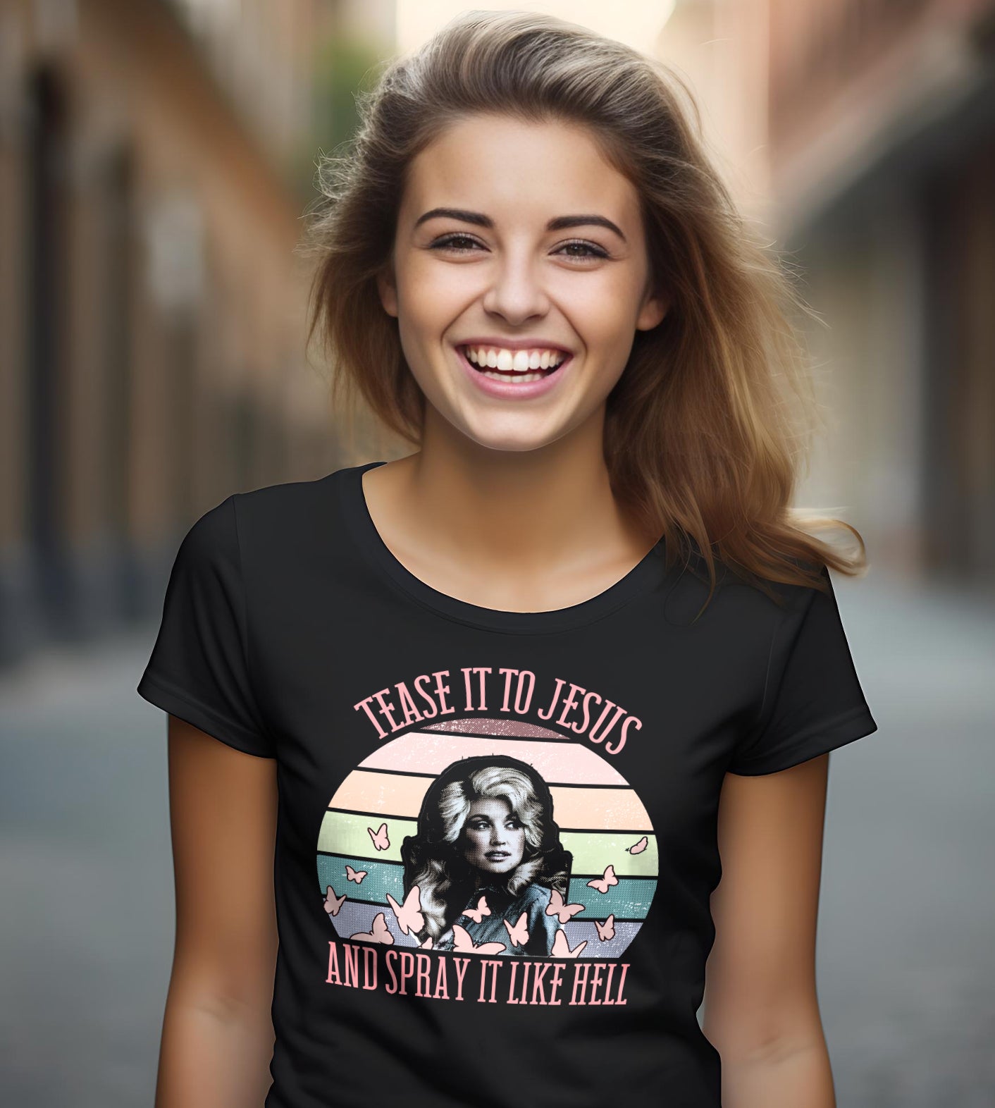 Tease it to Jesus Dolly Parton Graphic Tee