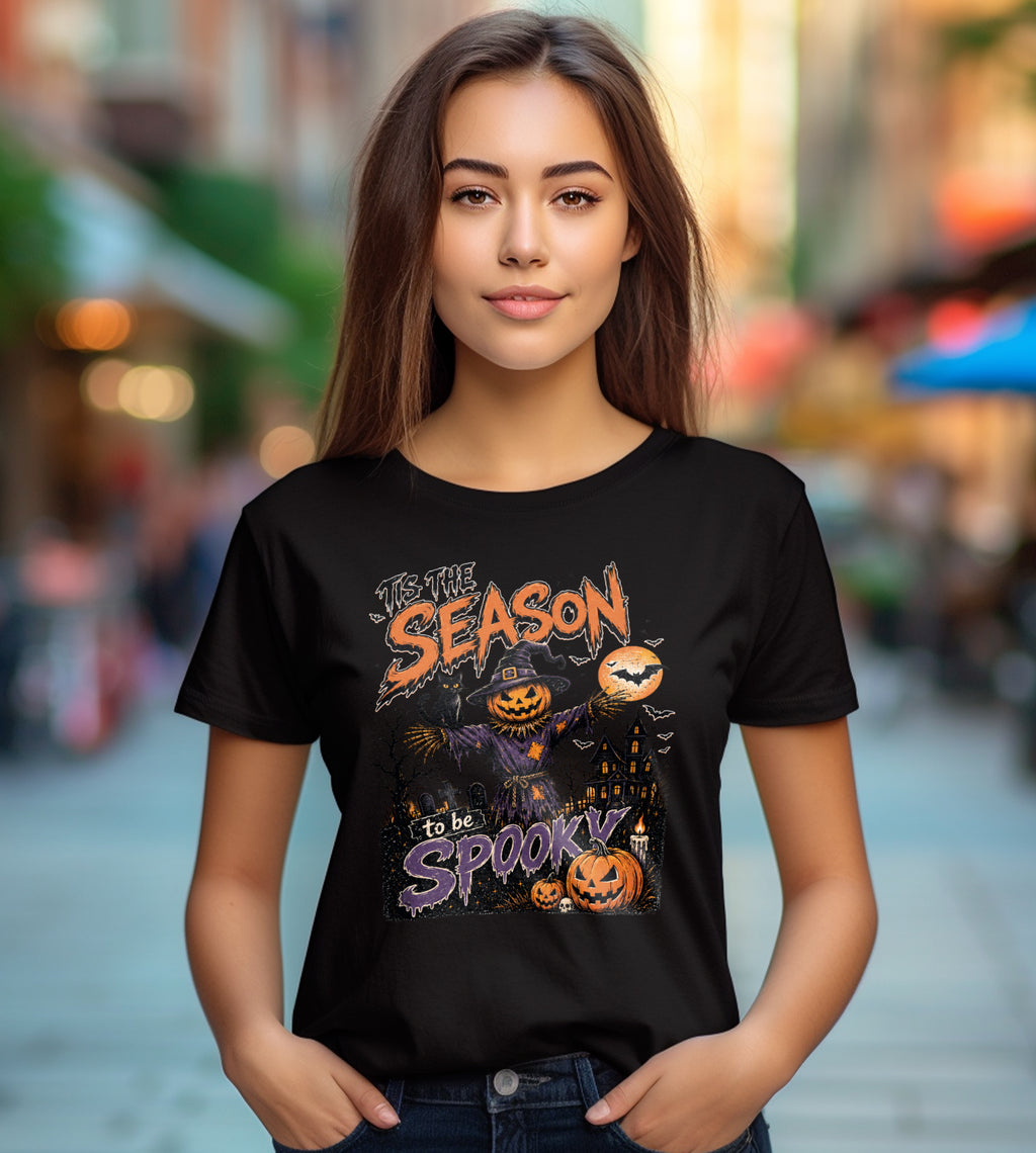 Spooky Season Scarecrow Halloween Graphic Tee