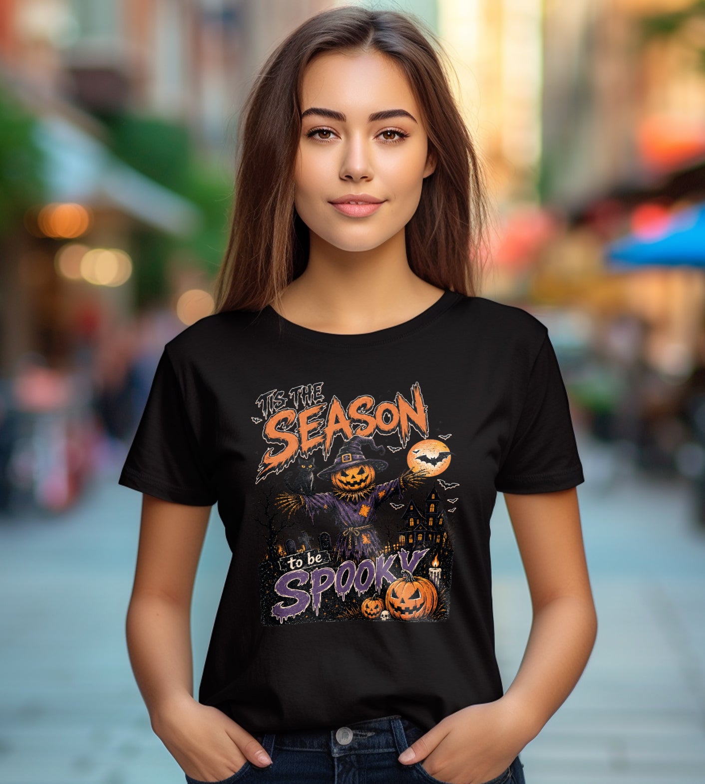 Spooky Season Scarecrow Halloween Graphic Tee