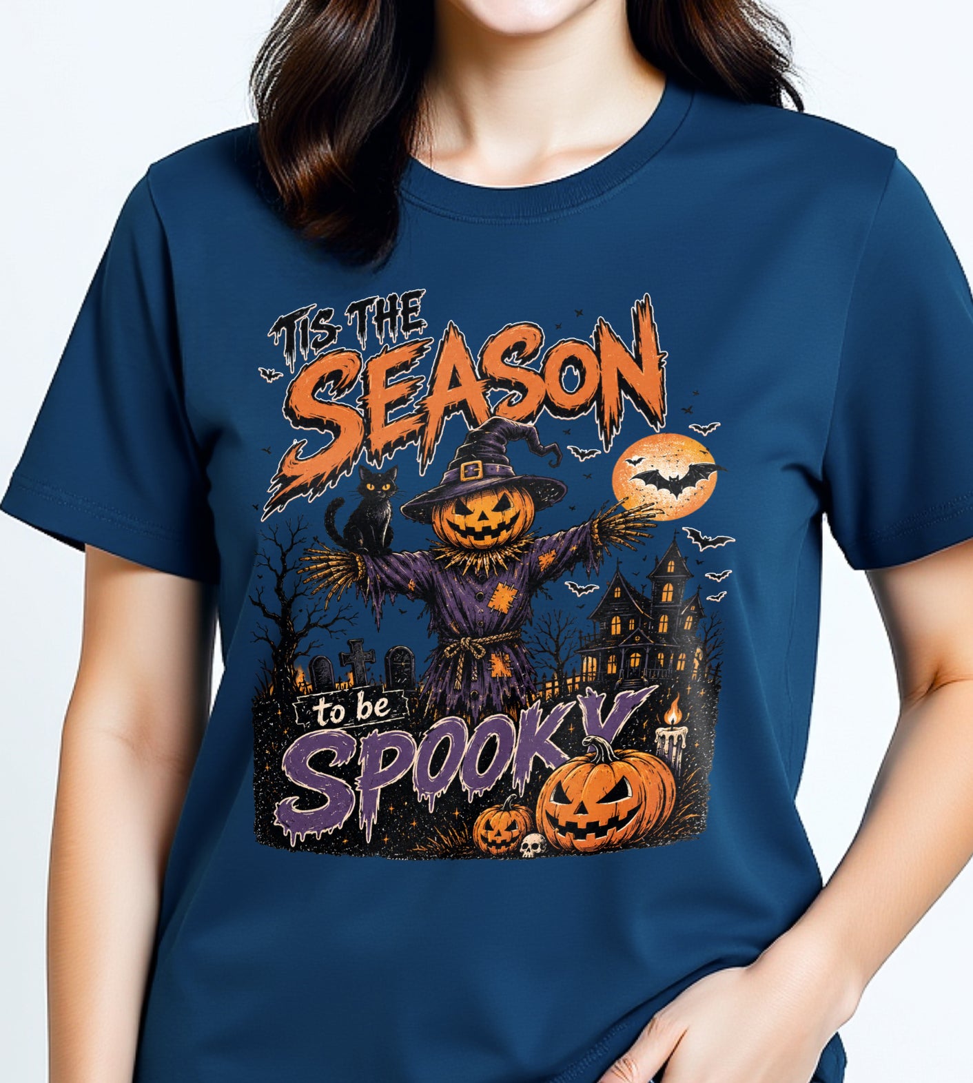 Spooky Season Scarecrow Halloween Graphic Tee