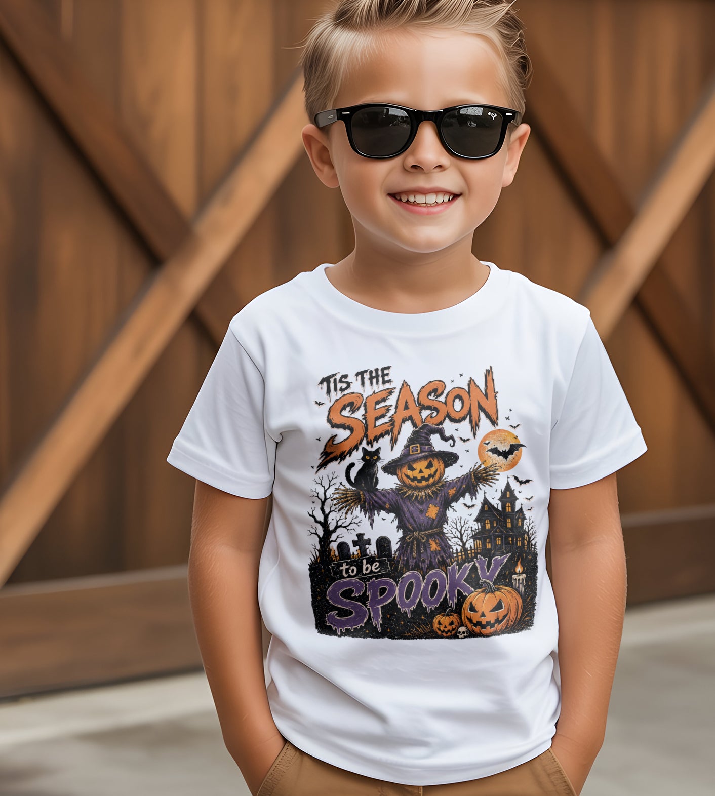 Spooky Season Scarecrow Halloween Graphic Tee