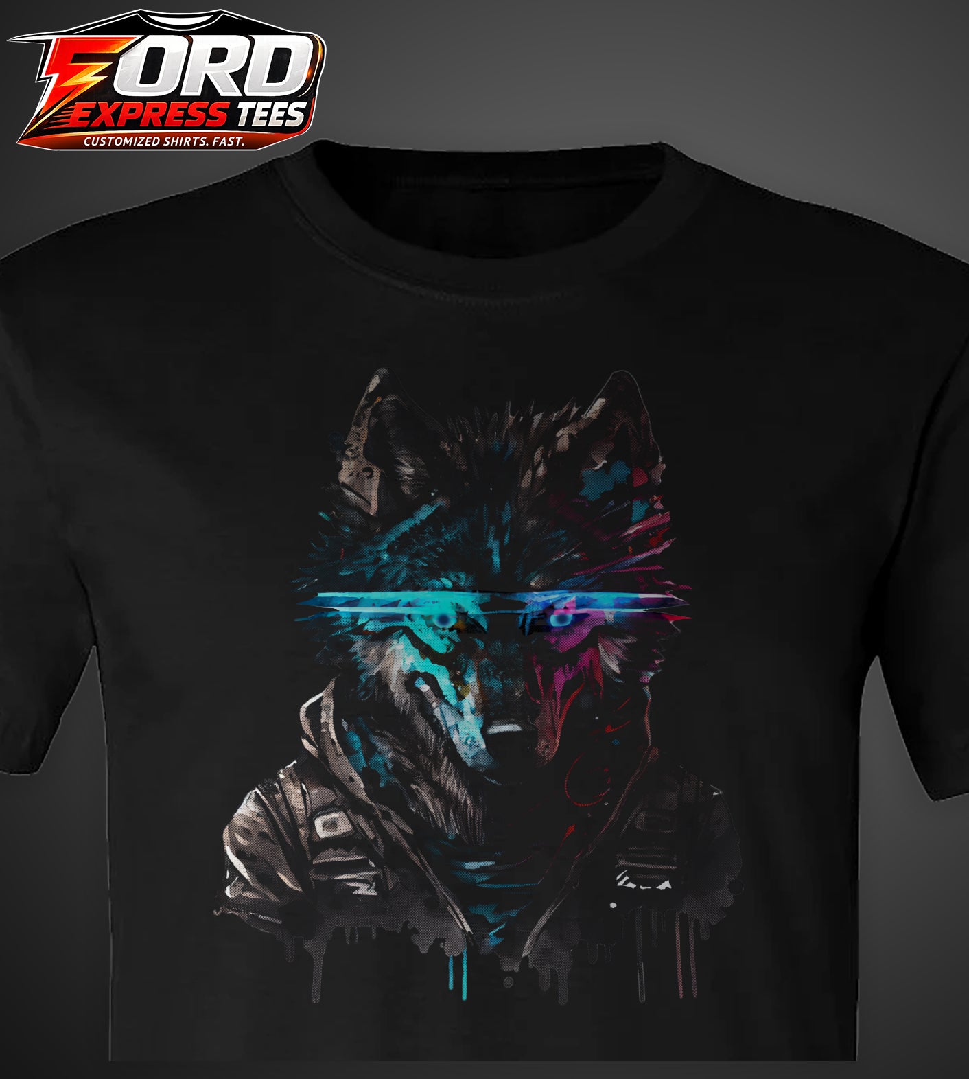 Cyber Wolf Graphic Tee