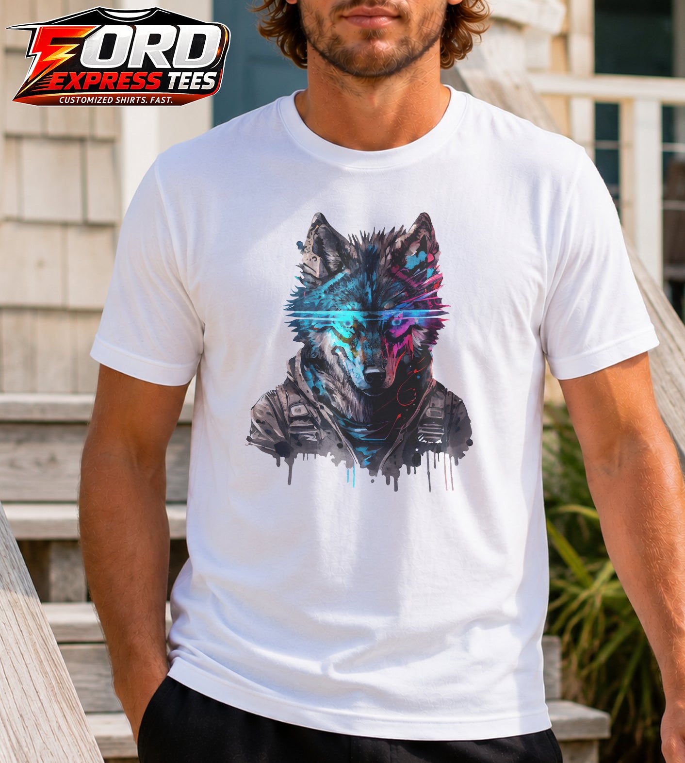 Cyber Wolf Graphic Tee