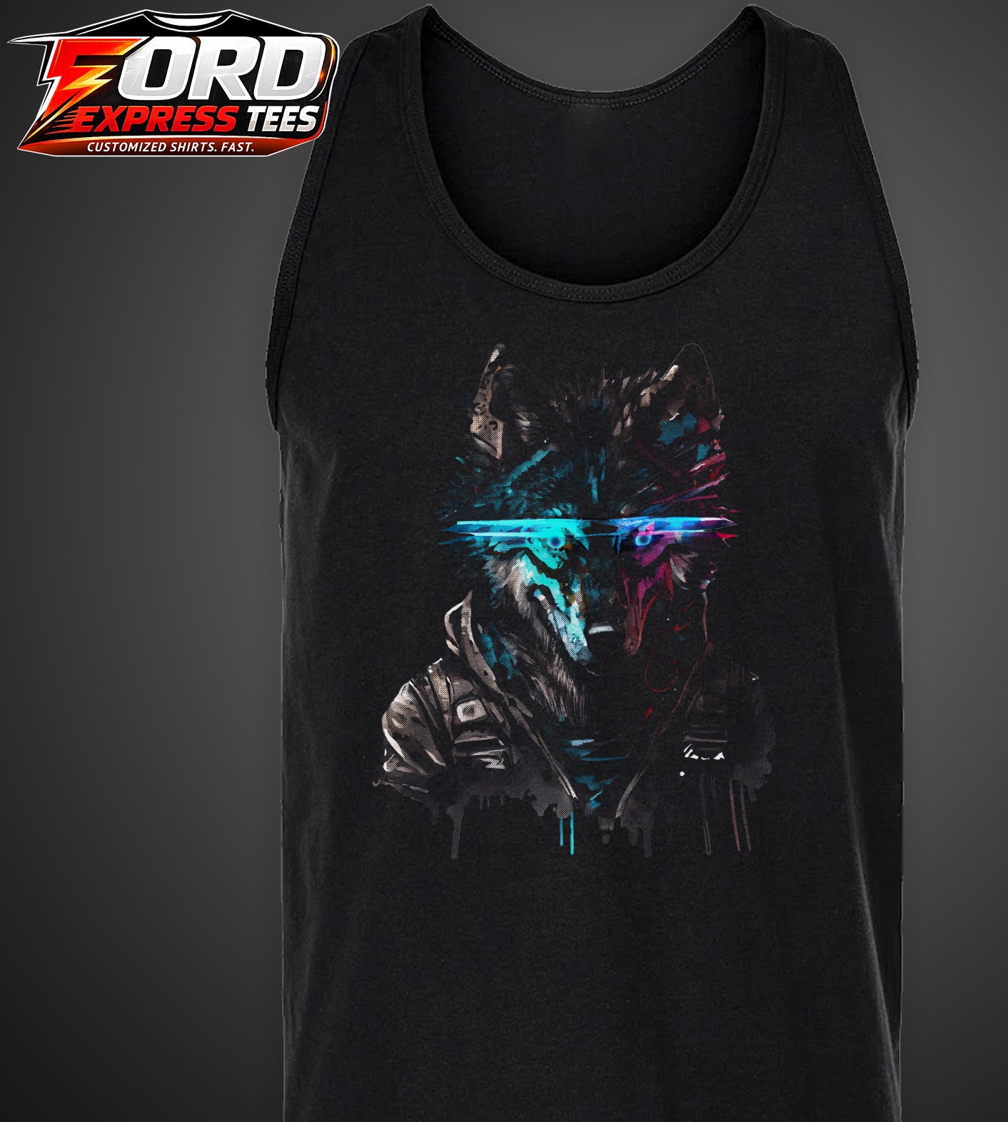 Cyber Wolf Graphic Tank