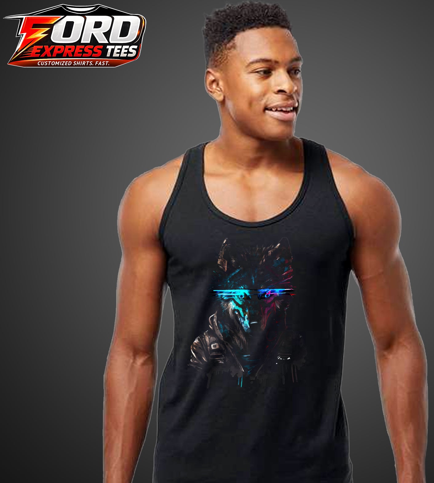 Cyber Wolf Graphic Tank