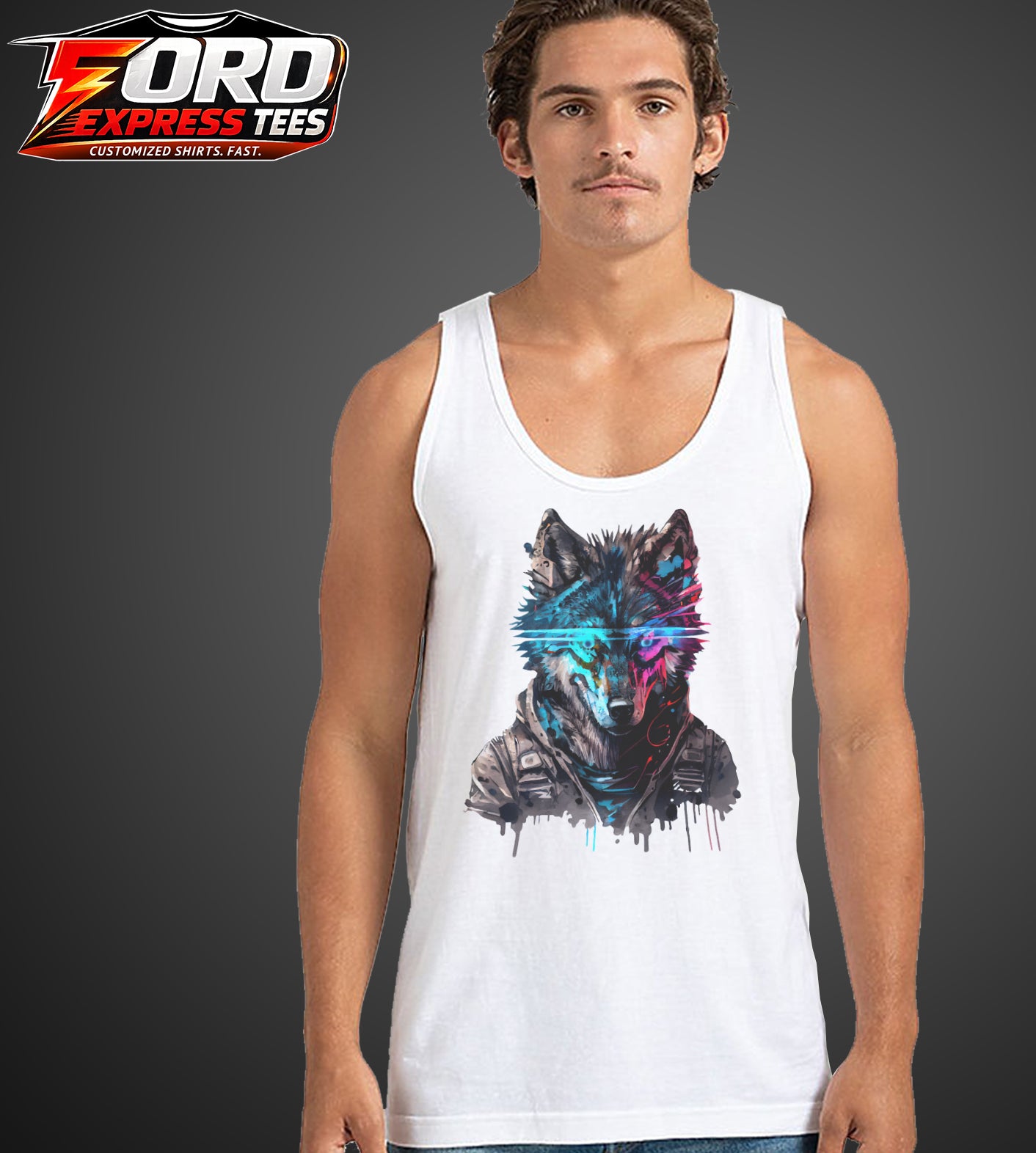 Cyber Wolf Graphic Tank